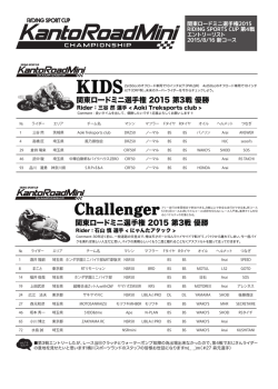 関東ロードミニ選手権 2015 第3戦 優勝 関東ロードミニ選手権 2015 第3