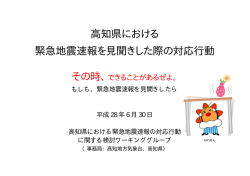 高知県における 緊急地震速報を見聞きした際の対応行動