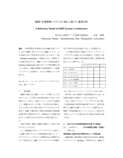 MRP 生産情報システムの EA に基づく要素分析 A Reference Model of