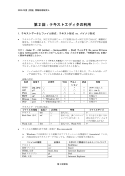 第 2 回：テキストエディタの利用