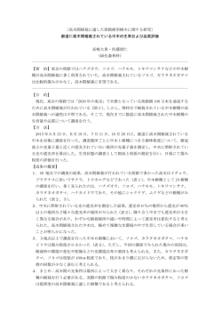 都道に高木間植栽されている中木の生育お