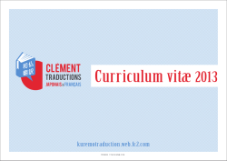 Curriculum vitæ 2013 - Clément Traduction Japonais-Français