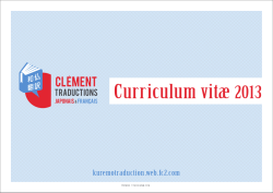 Curriculum vit&aelig; 2013 - Cl&eacute;ment Traduction Japonais-Fran&ccedil;ais