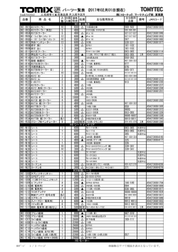 パーツ在庫表 - トミーテック