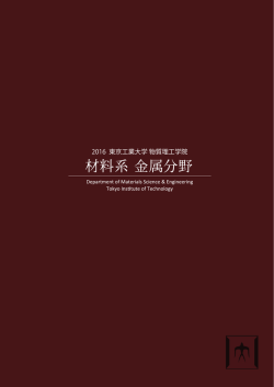 材料系 金属分野パンフレット - 学院・系及びリベラルアーツ研究教育院