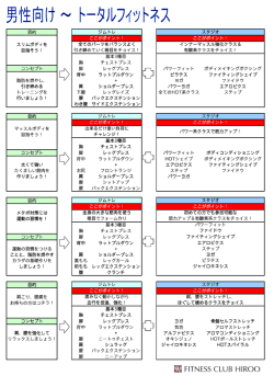 目的 スリムボディを 目指そう！ 基本3種目 胸 チェストプレス コンセプト