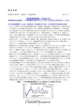調 査 速 報 国内新車販売統計（2016年2月）