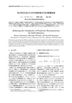 自己校正法のための射影復元の計算量削減