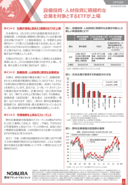 設備投資・人材投資に積極的な企業を対象とするETFが上場