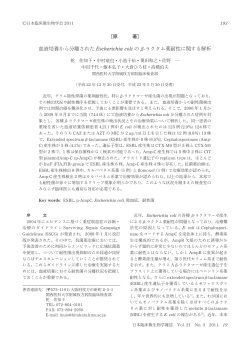 QQ培養 分離 Escherichia coli 乃- 薬耐性 QQ析