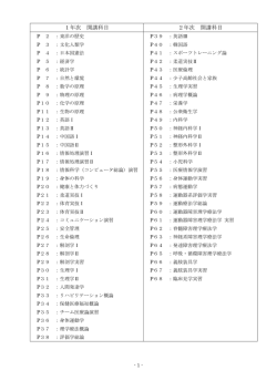 1年次 開講科目 2年次 開講科目