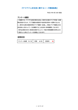 『アジアIT人材交流に関するニーズ調査結果』 アンケート趣旨 回答状況