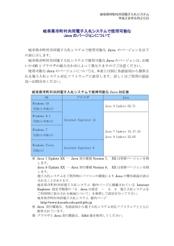 電子入札システムで使用可能なJavaのバージョンについて