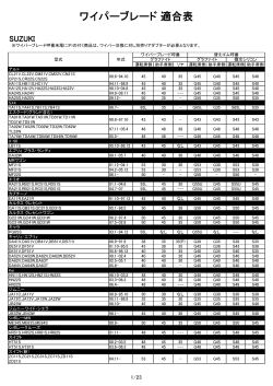 ワイパーブレード 適合表