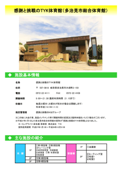 感謝と挑戦のTYK体育館（多治見市総合体育館）