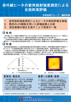 赤外線ヒータの変角放射強度測定による 全放射束評価