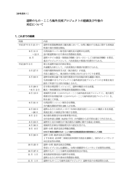 遠野のもの・こころ海外交流プロジェクトの経緯及び今後の 対応