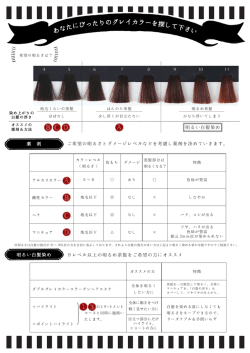 白髪染めMENU早見表