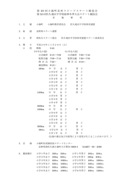 第 20 回小海町長杯スピードスケート競技会 第 53 回佐久地区中学校