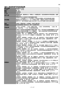 福井工業高等専門学校教員総覧