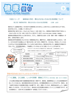 5回シリーズ 糖尿病の予防・悪化させないための生活習慣について 予防