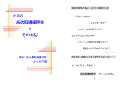 高次脳機能障害 その対応 - 神奈川県立秦野養護学校