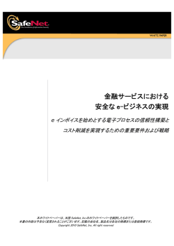 金融サービスにおける 安全な e-ビジネスの実現
