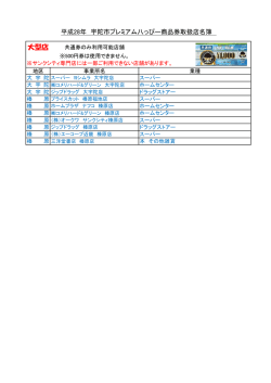 大型店 - 宇陀市プレミアム八っぴー(やっぴー)商品券