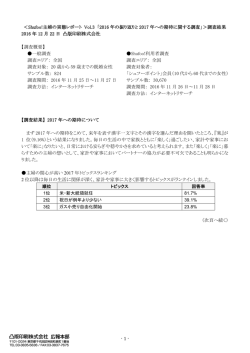 2016 年の振り返りと 2017 年への期待に関する調査