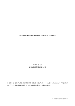 FX 契約締結前交付書面 1101 FX（外国為替保証金取引