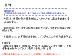 熱伝導現象のシミュレーション(2) 非定常1次元問題