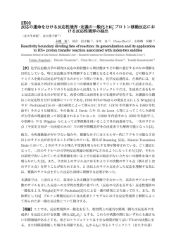 2E02 反応の運命を分ける反応性境界：定義の一般化と     プロトン移動