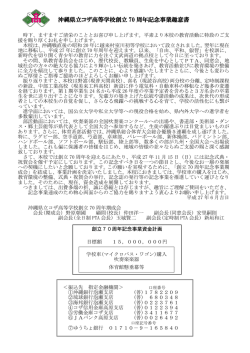 沖縄県立コザ高等学校創立 70 周年記念事業趣意書