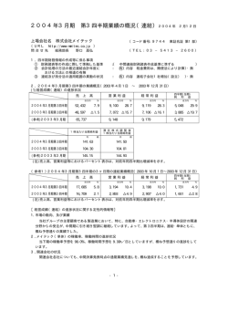 第3四半期 - メイテック