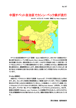 中国チベット自治区でカシン-ベック病が流行