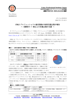 PDF版のプレスリリースはこちら - HTML5プロフェッショナル認定試験