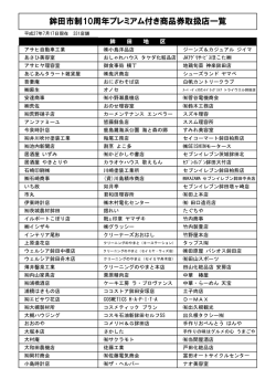 鉾田市制10周年プレミアム付き商品券取扱店一覧