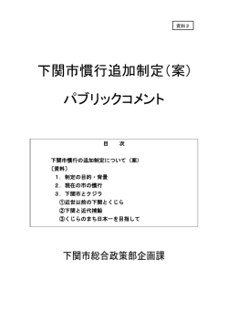 第1回下関市慣行策定委員会資料2(PDF文書)