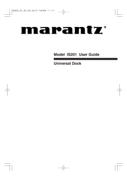 Model IS201 User Guide Universal Dock