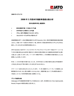 2008 年 3 月欧州市場新車登録台数分析