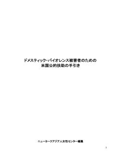 DV 被害者のための米国公的扶助の手引き - Consulate General of
