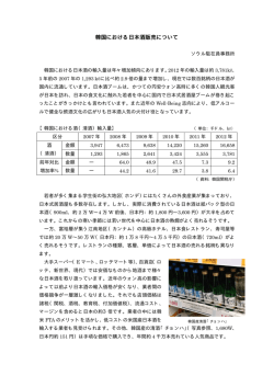 韓国における日本酒販売について(2014.1)