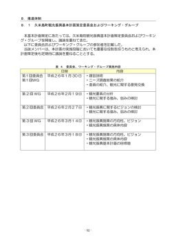 8．推進体制 8．1 久米島町観光振興基本計画策定委員会および