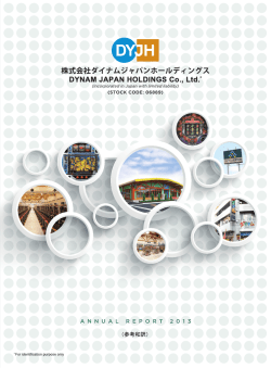 PDF（3.45MB） - DYNAM JAPAN HOLDINGS Co.,Ltd.