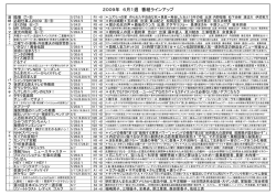 2009年 6月1週 番組ラインアップ