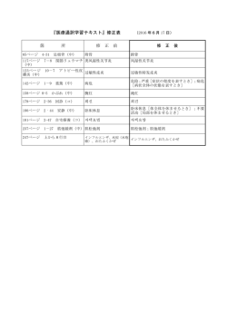『医療通訳学習テキスト』修正表 （2016 年6月 17 日）