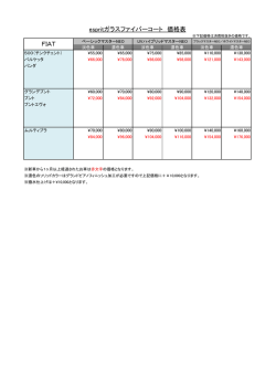 espritガラスファイバーコート 価格表 FIAT