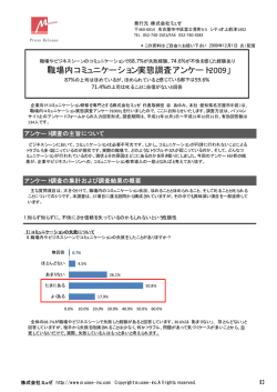 「職場内コミュニケーション実態調査アンケート2009」