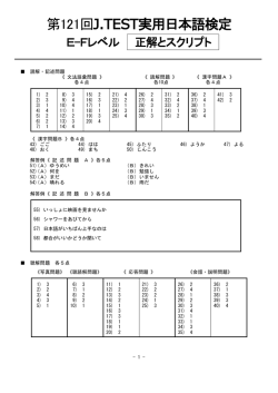 第121回J.TEST実用日本語検定