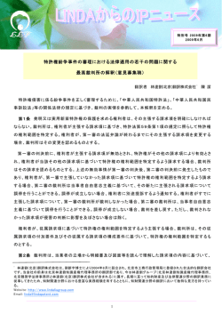 特許権紛争事件の審理における法律適用の若干の問題に関する 最高